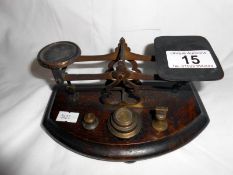 A set of old letter scales with weights