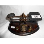 A set of old letter scales with weights