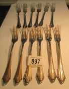 12 silver (800) forks,