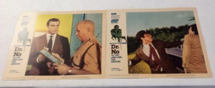 A collection of James Bond Lobby cards from Dr No, (These are reproduction prints,)