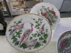 A first (Dr Wall) period Worcester porcelain plate and dessert dish,