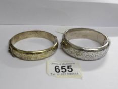 2 vintage silver bangles,