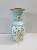 A Chinese enamel vase, late Qing,