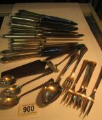 11 items of silver (800) cutlery (347 grammes) together with 13 silver (800) handled knives