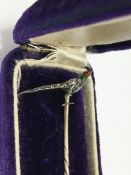 A 19th century stick pin being a pheasant set diamonds,