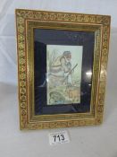 A 19th century framed and glazed hand painted ivory panel