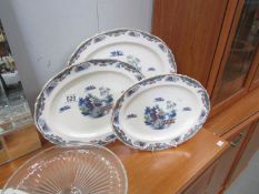 A set of 3 graduated meat platters