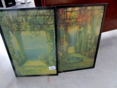 A pair of framed and glazed prints