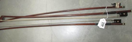3 old violin bows