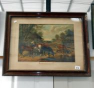 A framed and glazed print entitled 'The Old Farm'