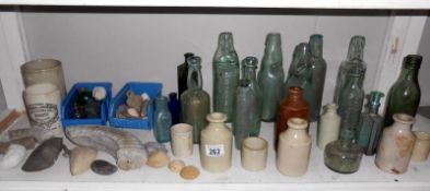 A mixed lot of old bottles,