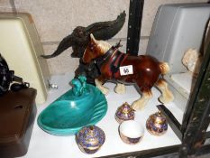 A mixed lot including shire horse,