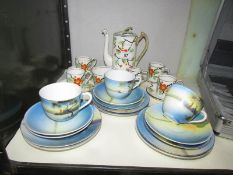 A 9 piece coffee set and 15 pieces of Noritake tea ware