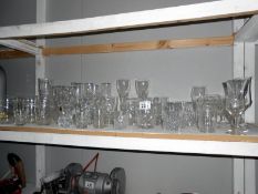 A mixed lot of drinking glasses including crystal and cut glass vases
