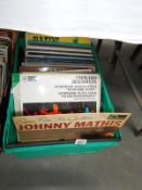 A box of LP records