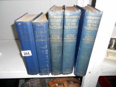 A quantity of books including Hutchinson's "Story of Nations"