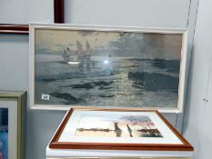 2 framed and glazed seascapes