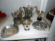 A mixed lot of silver plate