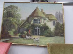 A large gilt framed oil on canvas,