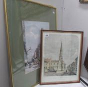 2 framed and glazed street scenes