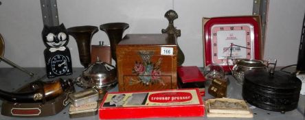 A mixed lot including silver plate, jewellery box, breweryana,