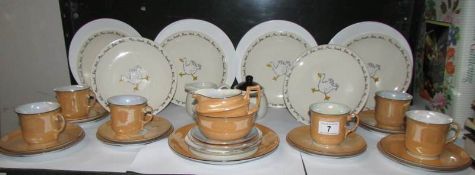 A lustre ware tea set and other china items