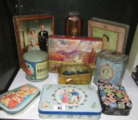 A mixed lot of old tins