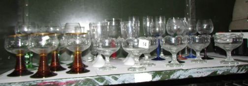 A large quantity of drinking glasses etc