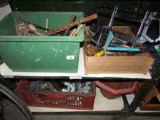 3 boxes of old tools and a quantity of loose tools