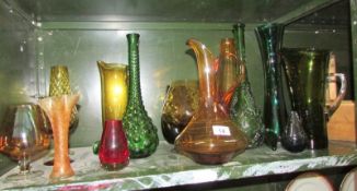 16 pieces of coloured glass