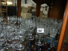 A mixed lot of drinking glasses