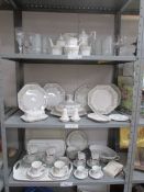 Approximately 60 pieces of Johnson Bros tableware with matching glasses,
