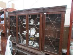 An astragal glazed bookcase top