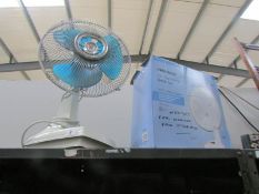 A 12" desk fan