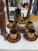 A studio pottery coffee set