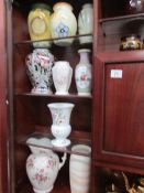 8 vases and a jug including Aynsley