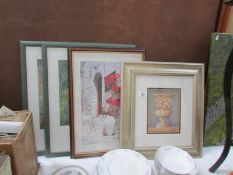 4 framed and glazed prints