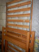 A single pine bed with mattress