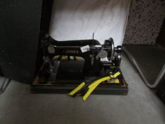 A vintage Jones sewing machine