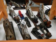11 wood planes including Stanley, Milbro,