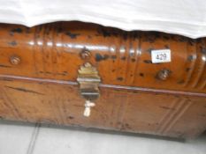 A tin trunk