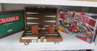 A backgammon set,