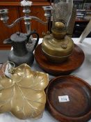 A mixed lot of metalware including silver plate,