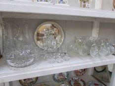 A mixed lot of glass ware including punch bowl