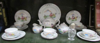 21 pieces of oriental tea ware