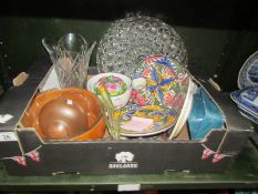 A box of pottery and glass,