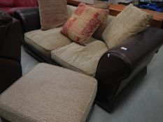 A good quality Chesterfield style sofa and stool