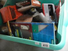 A box of tools, discs,