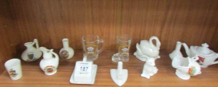 A quantity of crested china