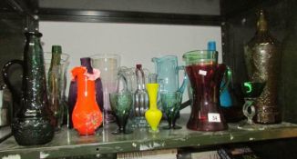 18 pieces of coloured glass
